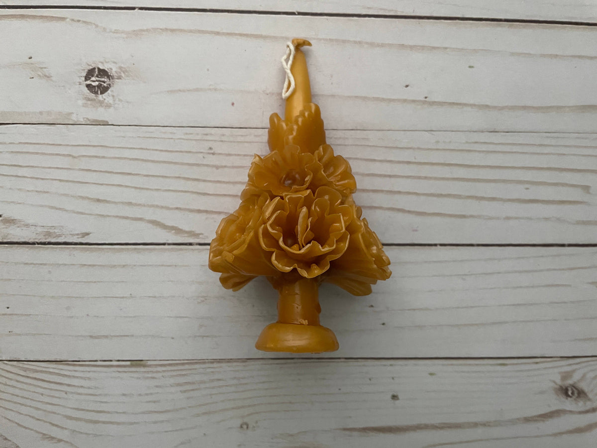 Viva Greetings - Beeswax Oaxaca Marigold Day of the Dead Candle