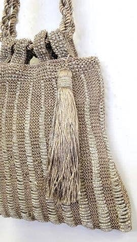 Ricki designs - CROCHET VICTORIAN BEADED TASSEL BAG