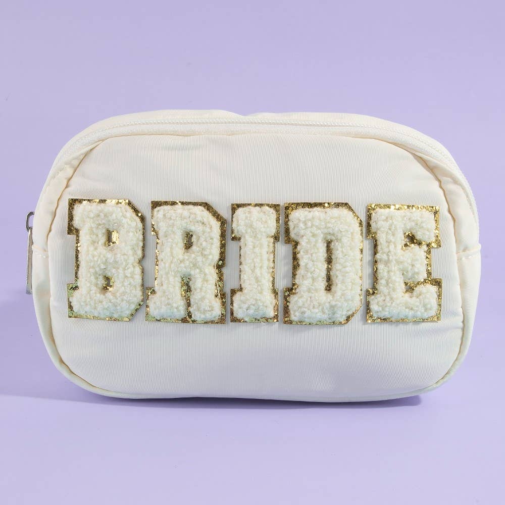 Collections by Fame Accessories - Fuzzy Glitter Bride Crossbody Bag