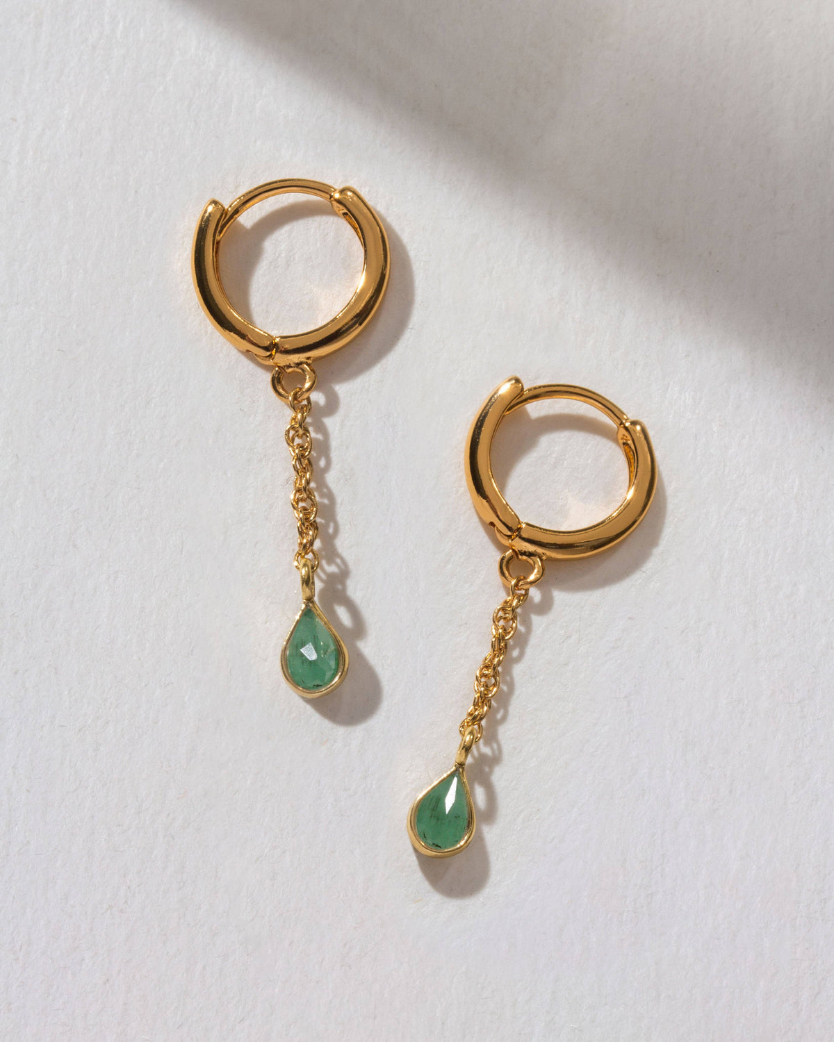 Luna Norte - Misty Huggie Hoop Earring - Emerald