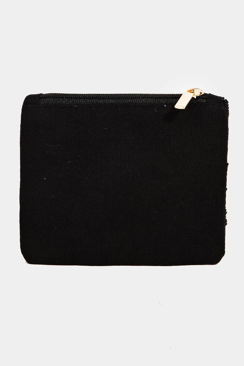 Collections by Fame Accessories - Cash Print Beaded Coin Purse