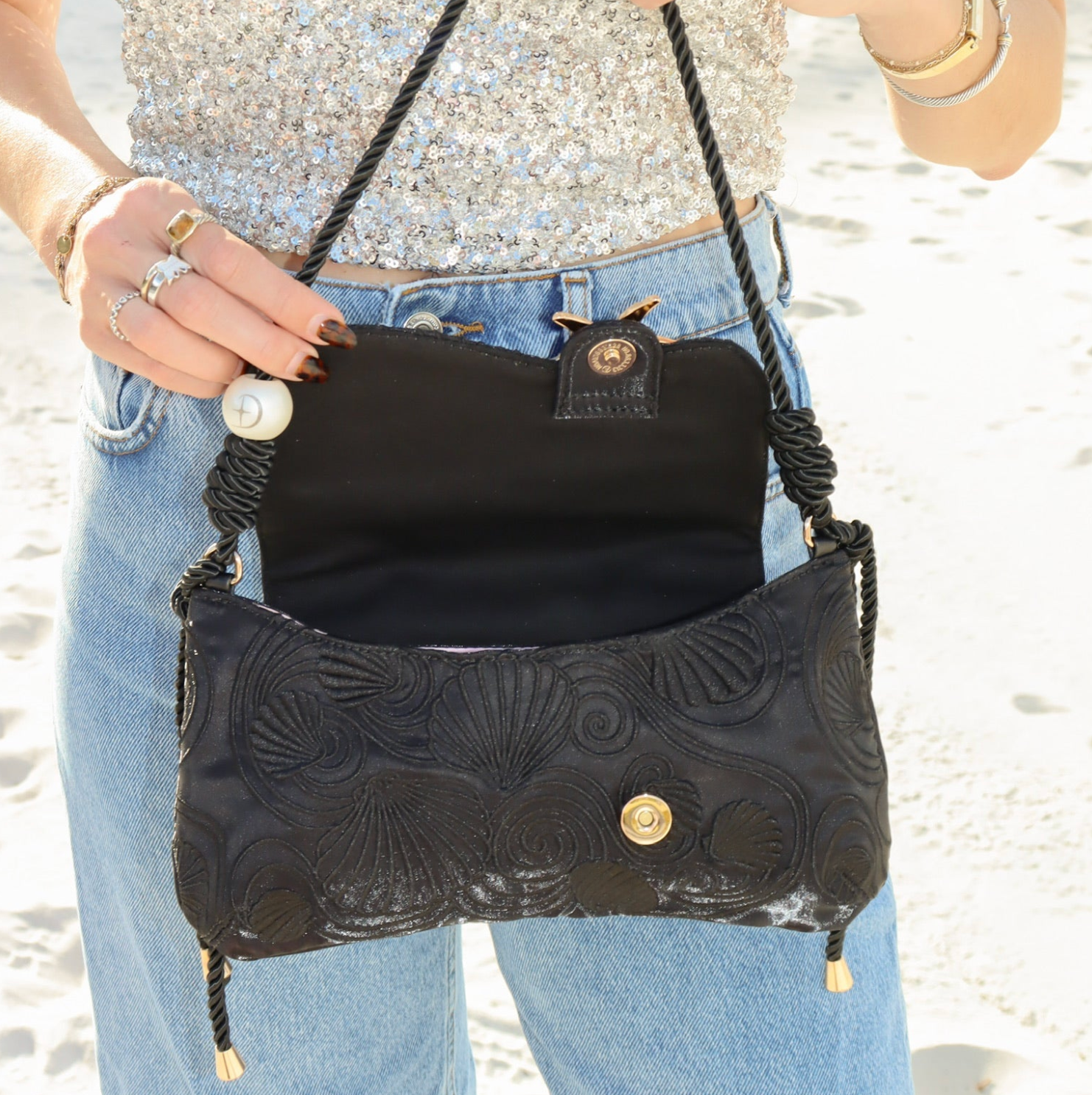 DiFerdinando Handbags - Eternal Afterglow Midnight Shoulder Bag