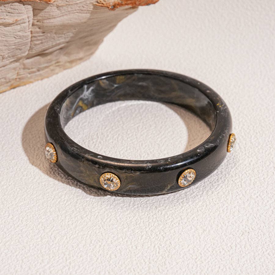Dipped Shop - Fashion Colorful Rhinestone Acrylic Bangle Bracelet MK2PPPO6W6JBR117