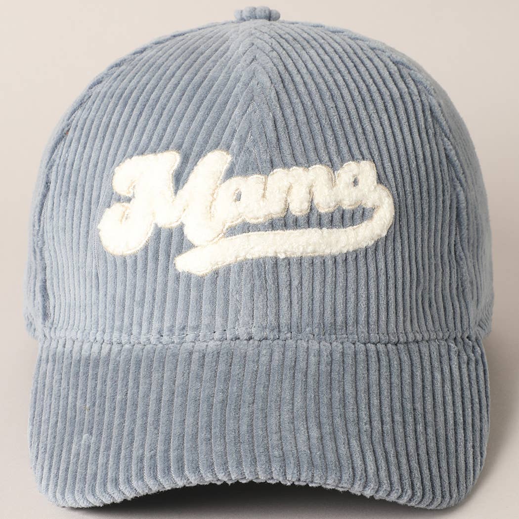 Fashion City - MAMA 3D Embroidered Fuzzy Patch Corduroy Cap