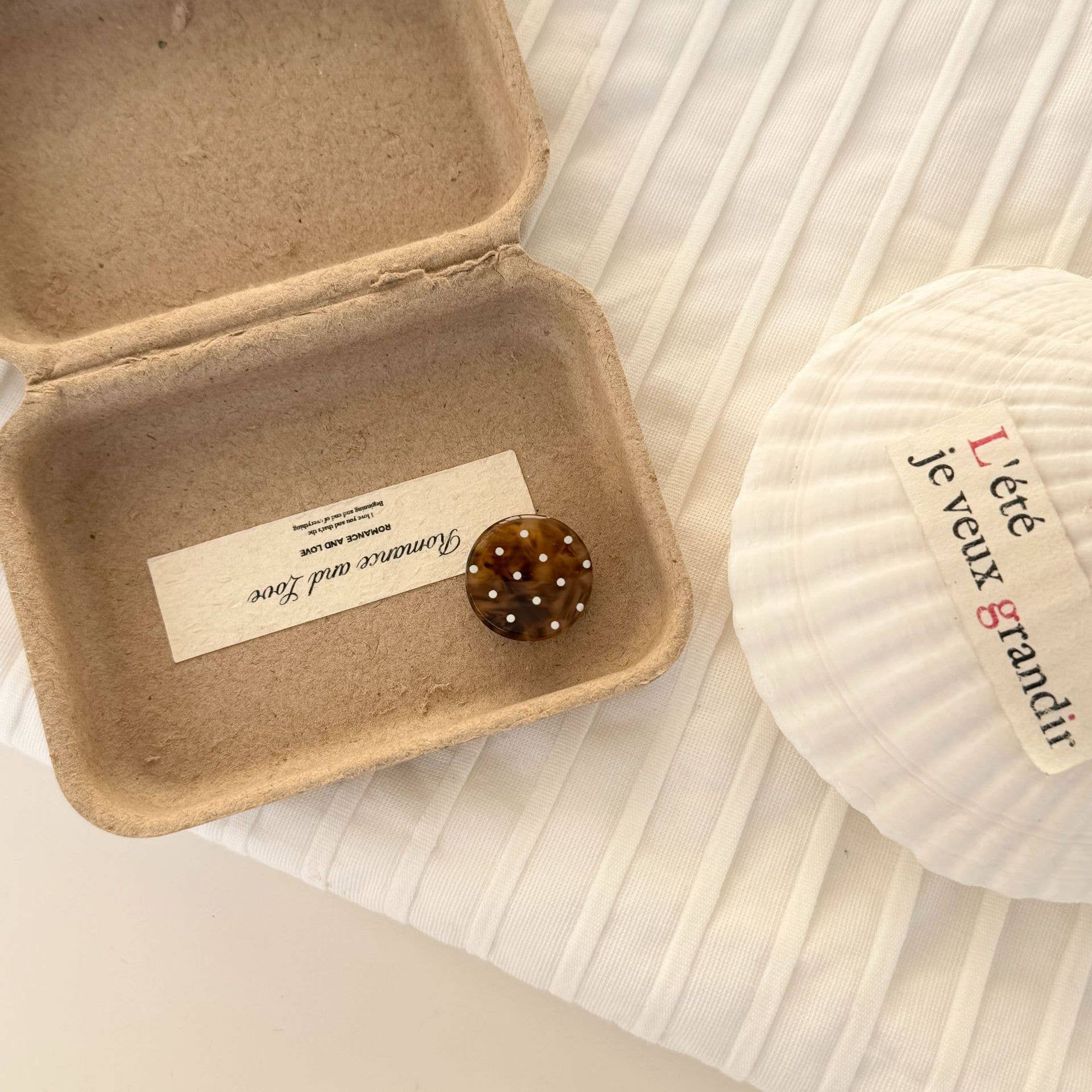 SoapElenGlen - Mini Round Polka Dot Acetate Hair Clip
