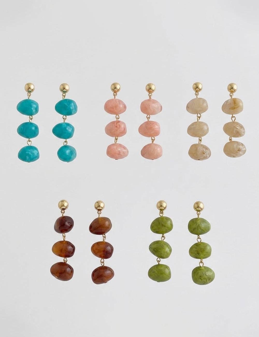 Dipped Shop - Trendy Irregular Oval Resin Geometric Dangle Earrings MK2ZCAS6W6JER205