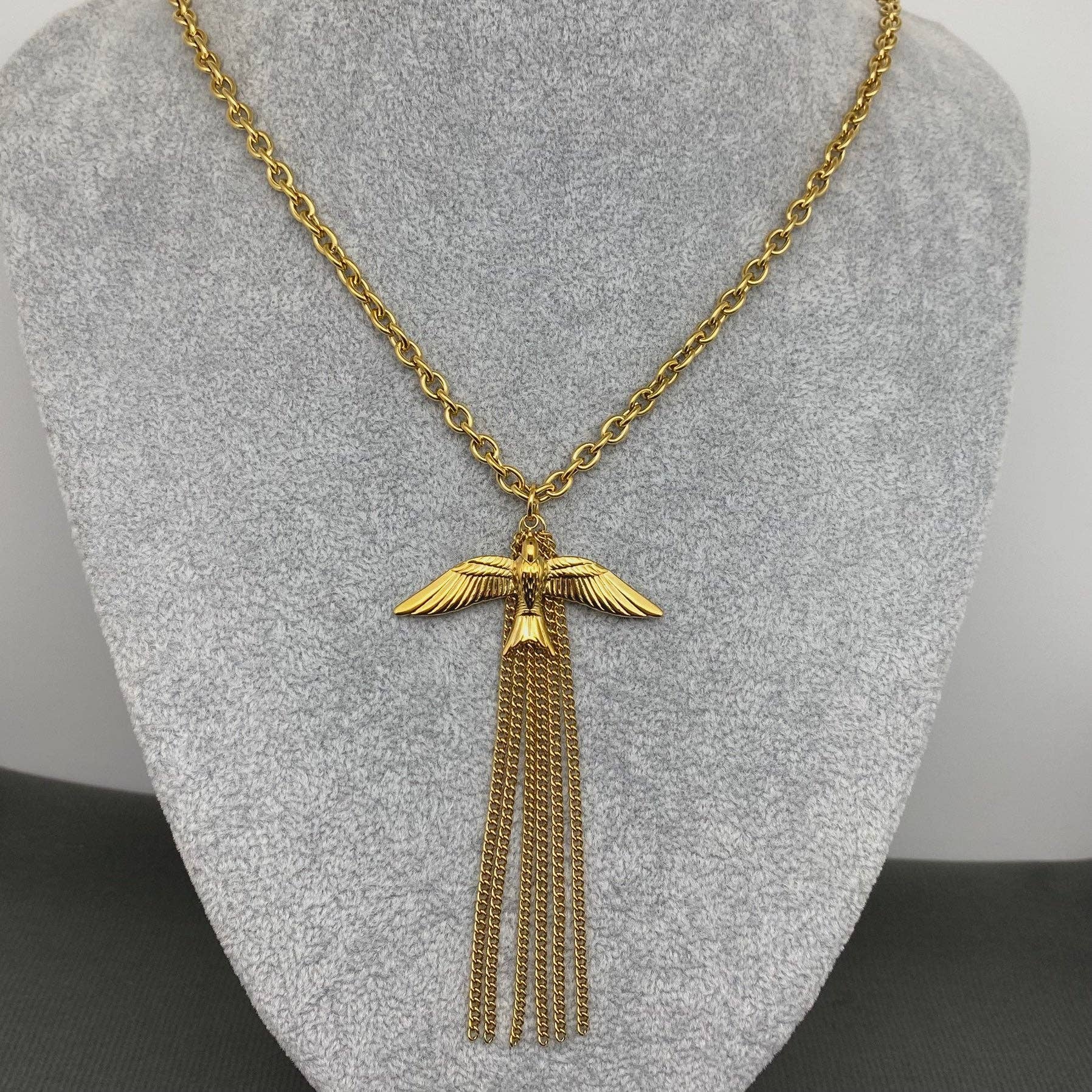 Mio Queena - Bird Fringe 18K Gold Plated SS Long Chain Necklace - FGS