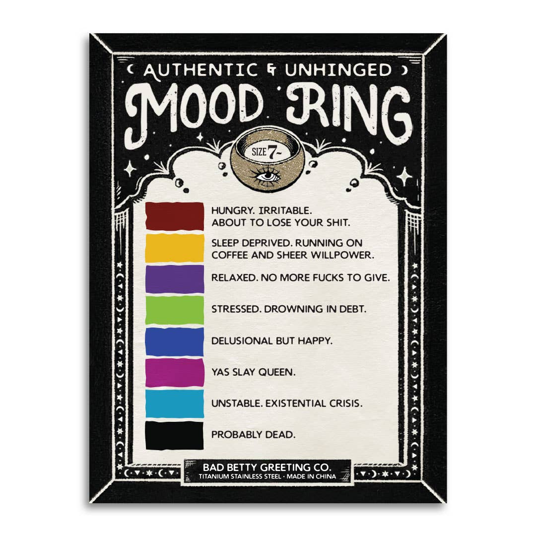 Bad Betty Greeting Co. - Authentic & Unhinged Color Changing Mood Ring