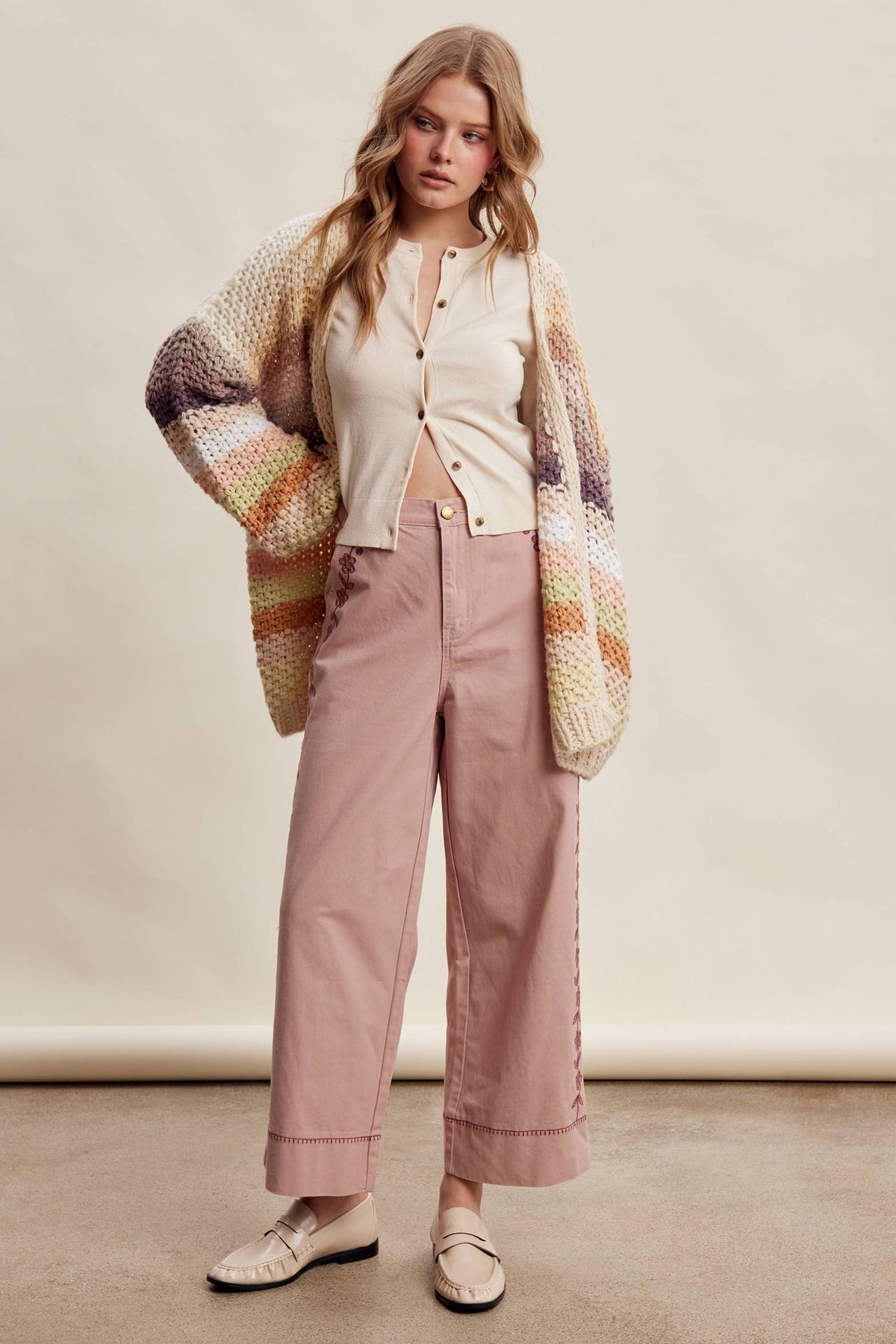 Listicle - Rainbow Hand-Crochet Open Cardigan LSW0620