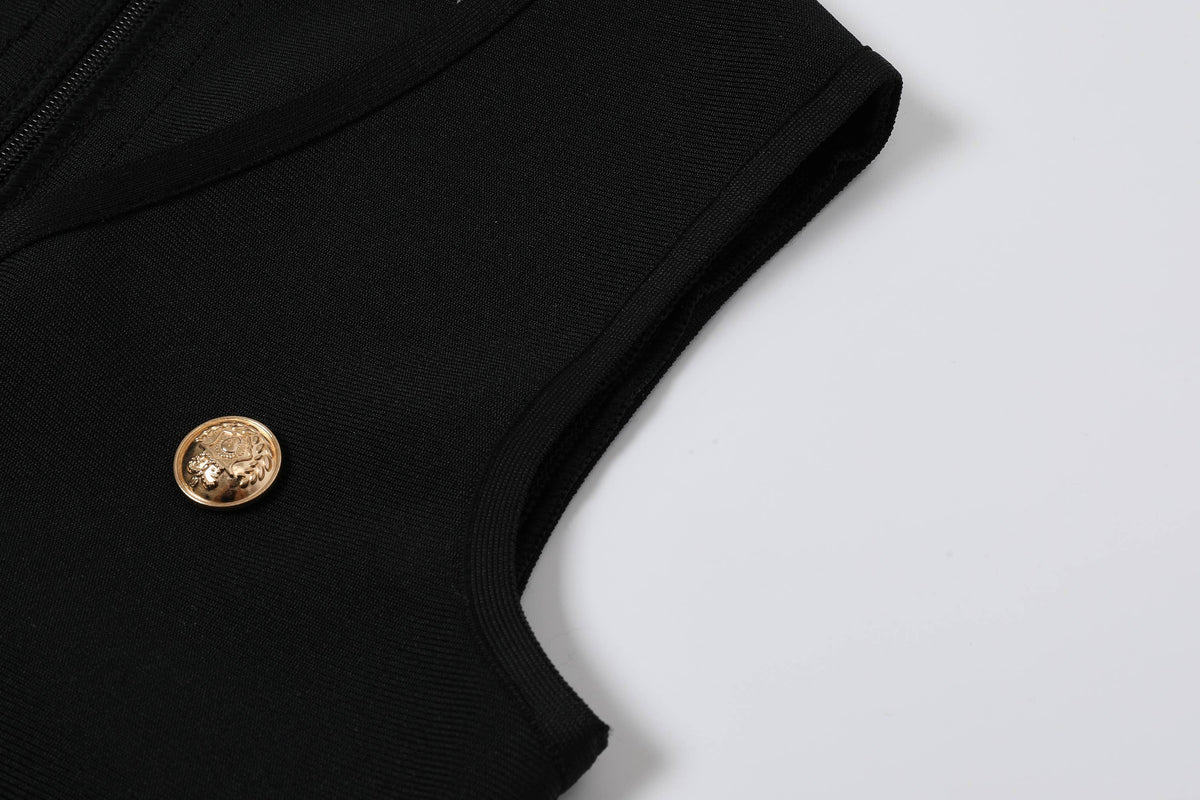 RIVIR - Empire Belted Bandage Mini Dress