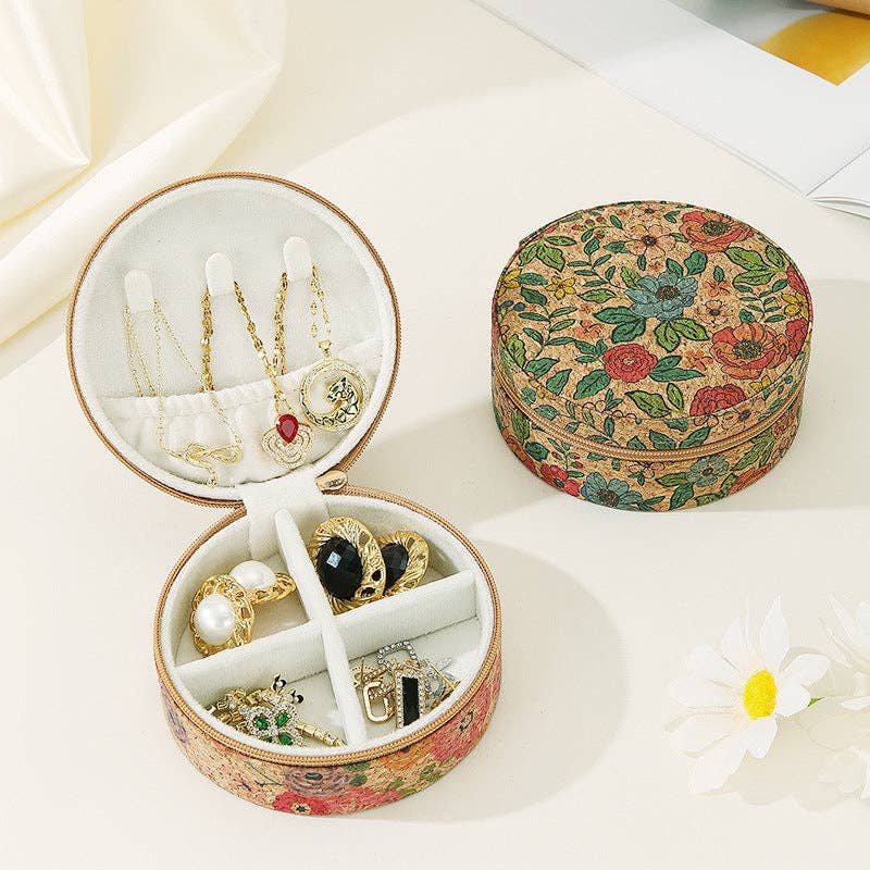 Dipped Shop - Vintage Floral Cork Large Capacity Jewelry