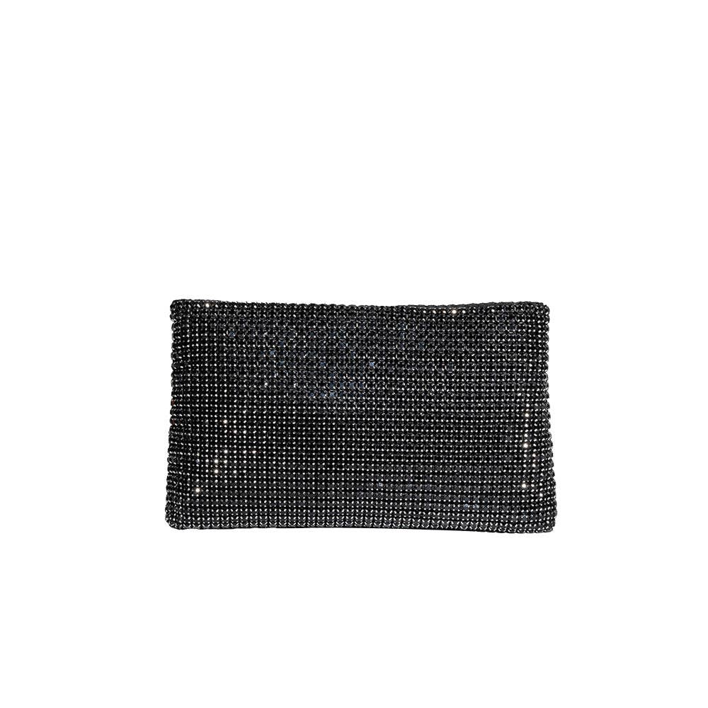 Melie Bianco - Jada Black Bow Rhinestone Crossbody Bag