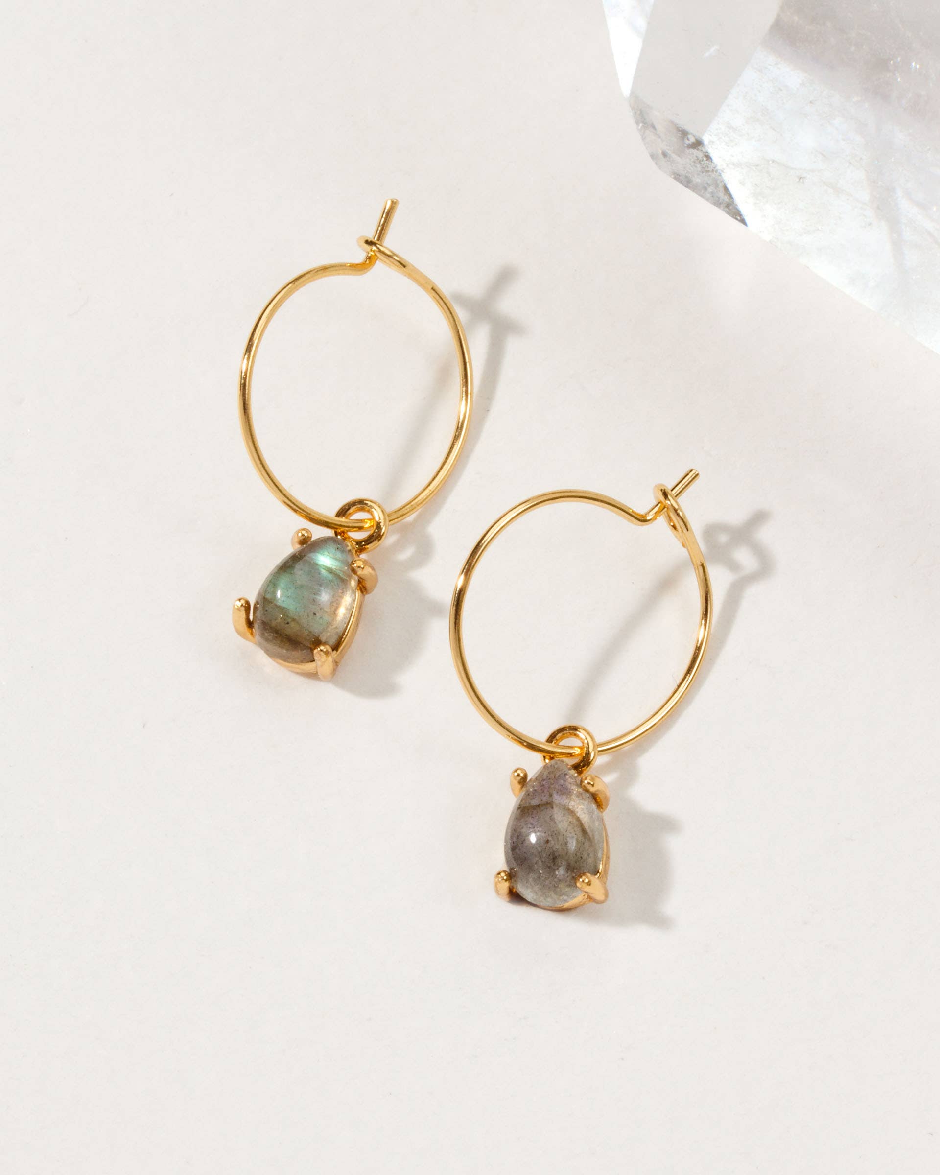 Luna Norte - Airy Hoop Earrings - Labradorite