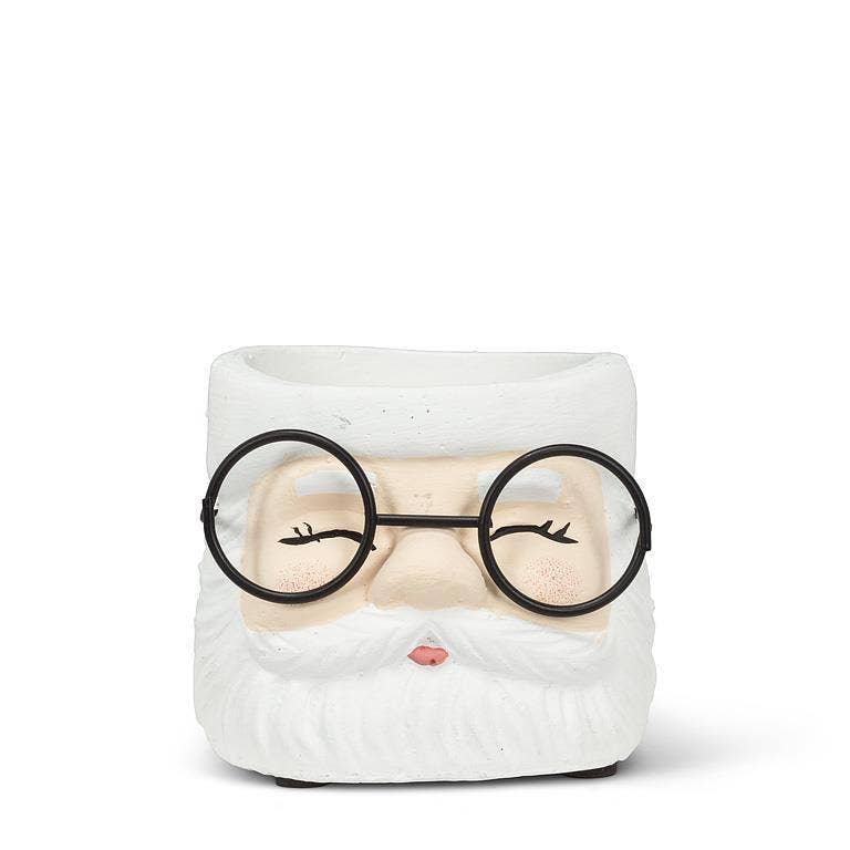 Abbott - Small Santa Planter with Glasses