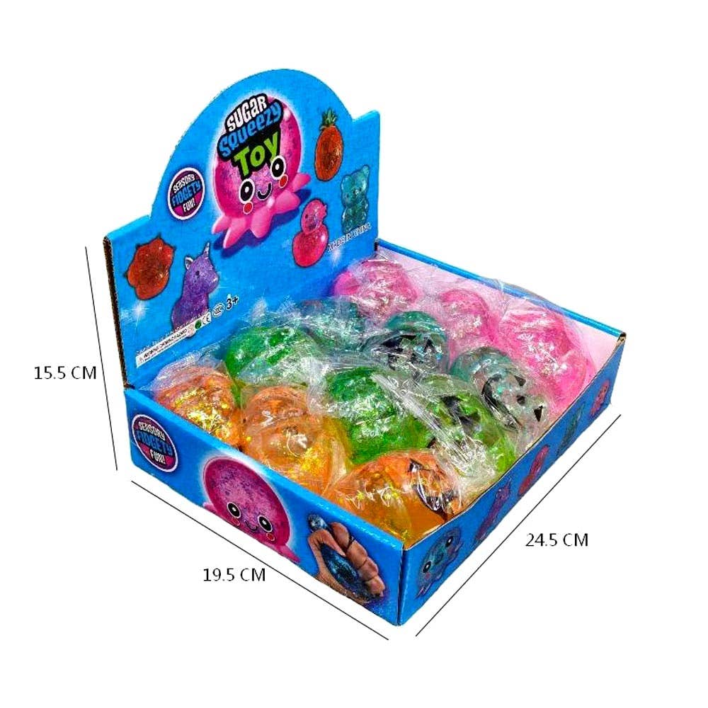 Sensibling Corp. - 12PCS - Glitter Halloween Pumpkin Squeeze Squishy Stress Relief Toy