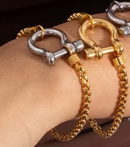 HoopLa - Horse Bit Carabiner Bracelet- Steel - Charm Bracelet