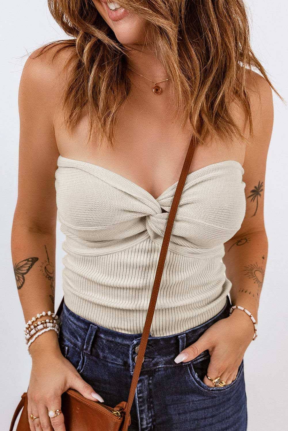 Bandeau Knitted Slim Fit Top