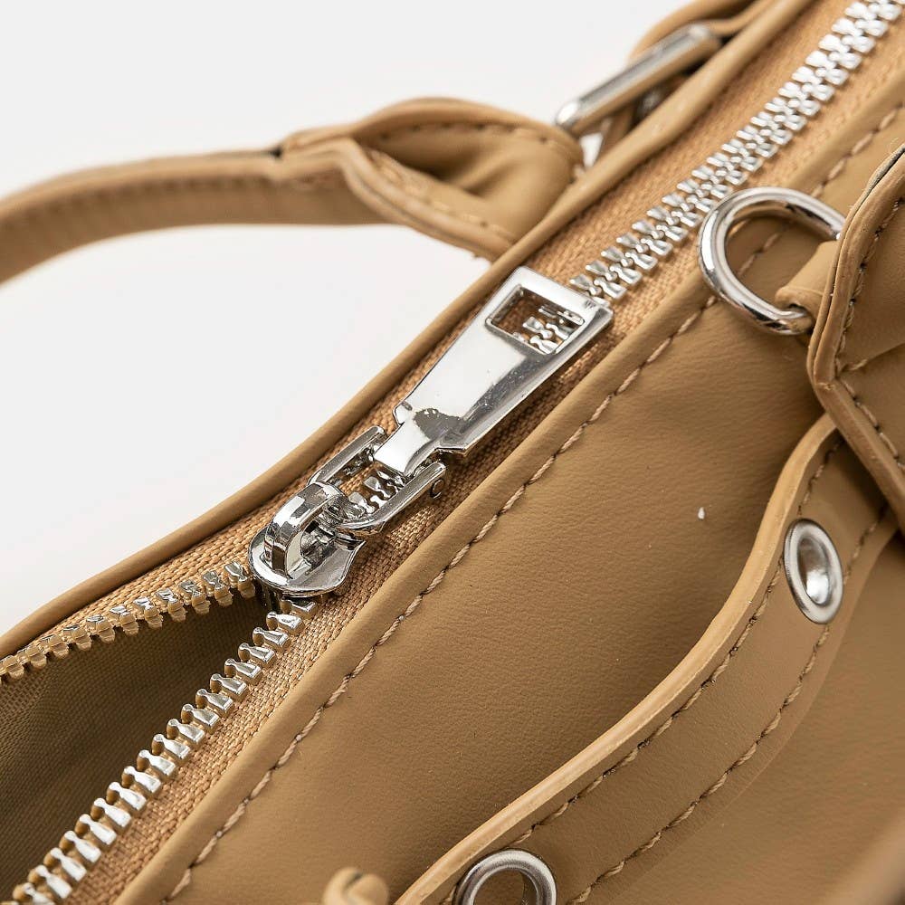 Leather Belt Decor Hand Bag