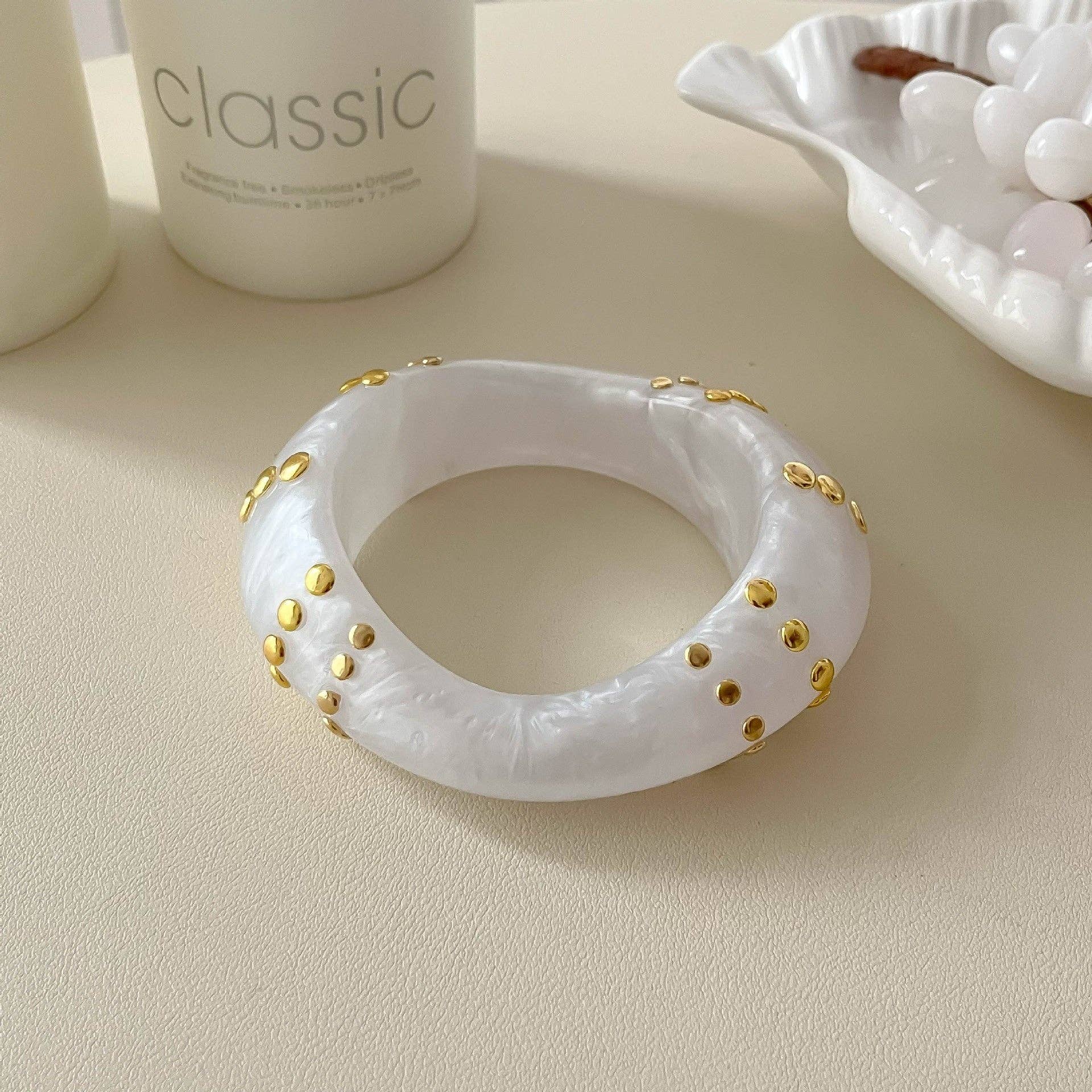 Dipped Shop - Chunky Irregular Studded Punk Resin Geometric Bracelet MK2PPPO6W6JBR119
