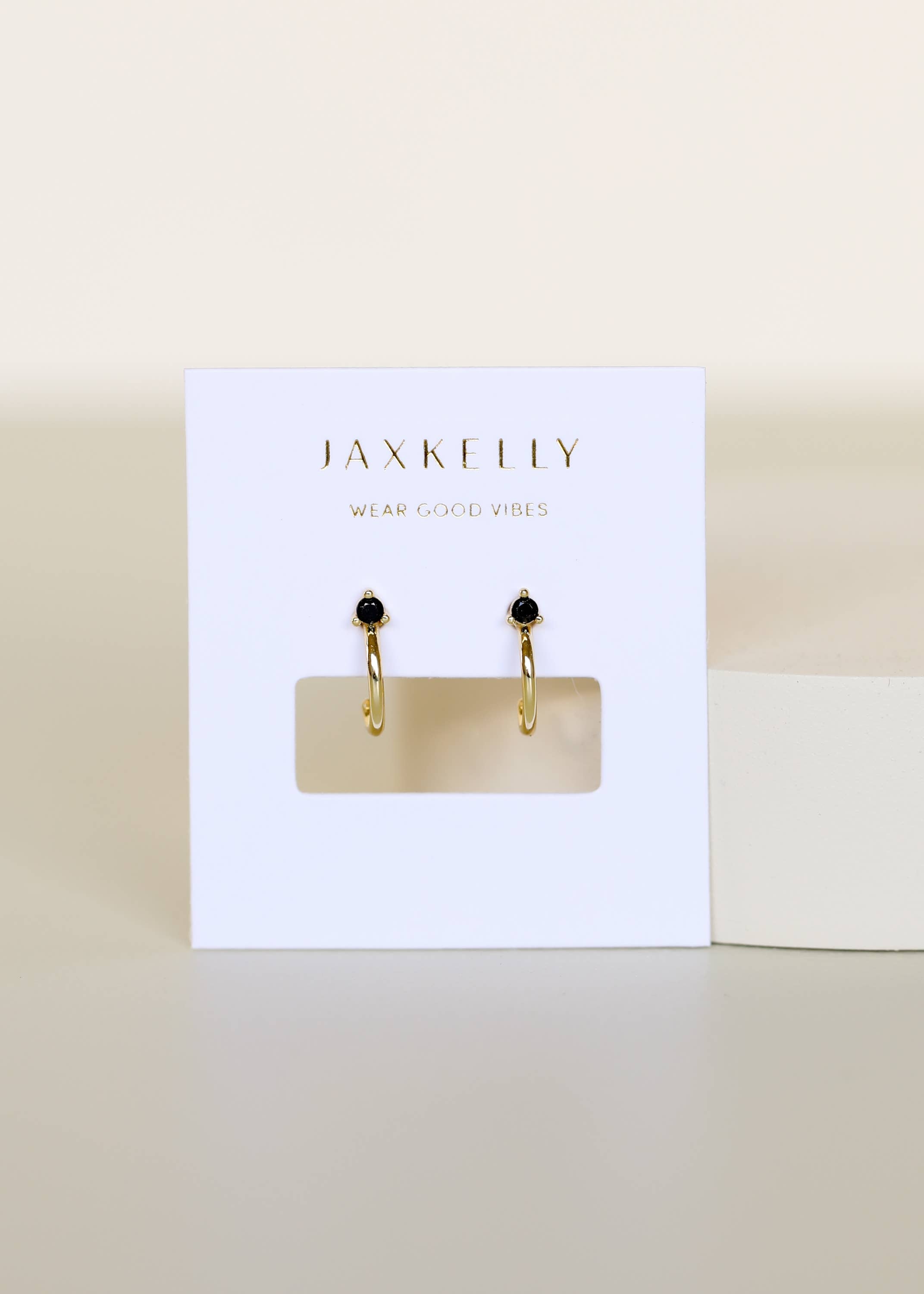 JaxKelly - Open Mini Hoop Earring - Black