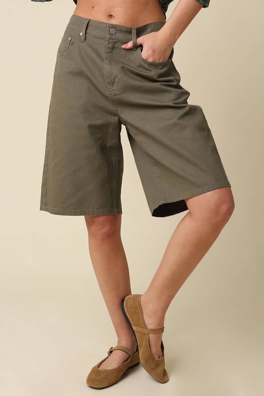 Olivaceous - Dana Tailored Bermuda Shorts