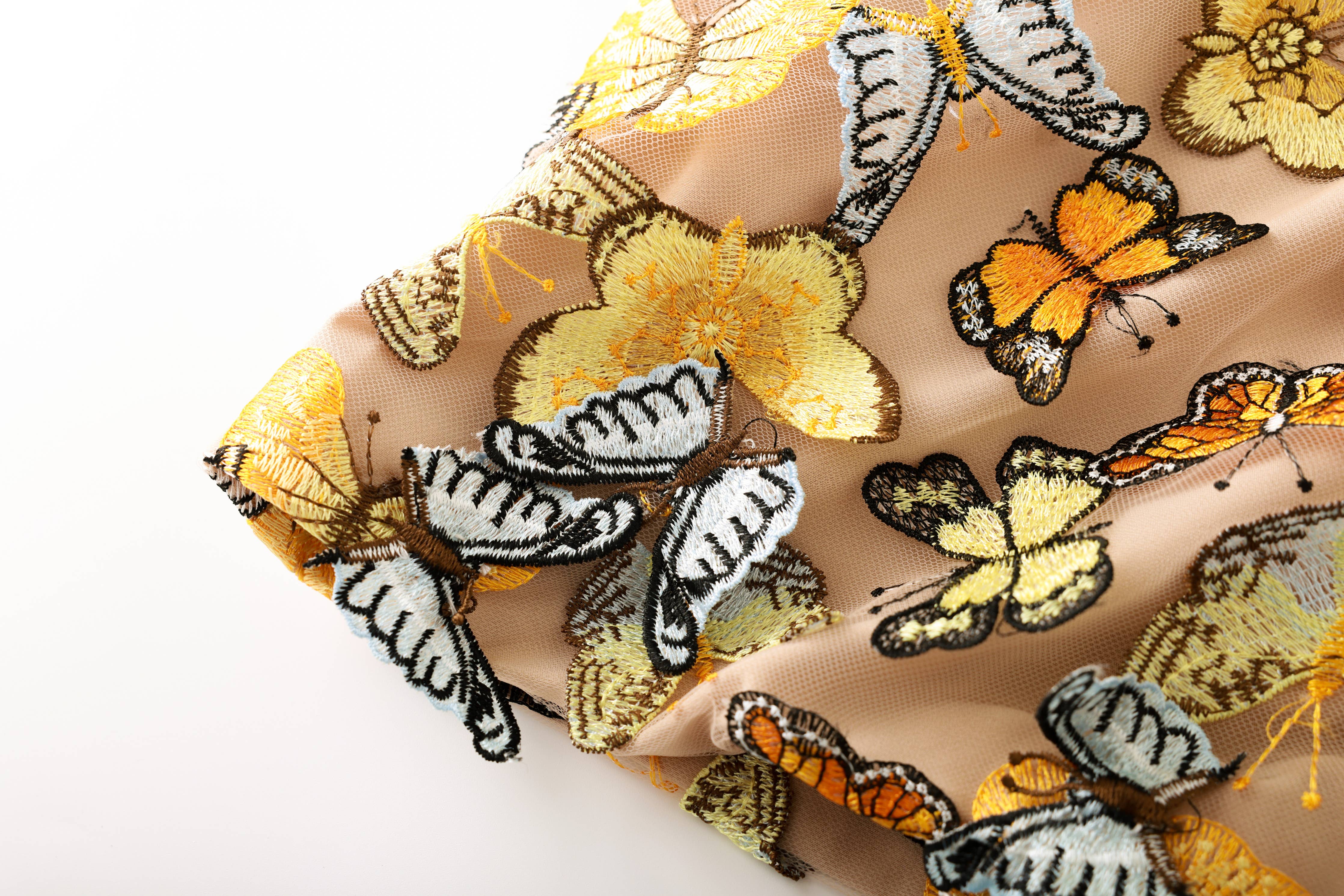 Productseeker - PS14 3D Butterfly Embroidered Strapless Mini Party Dress