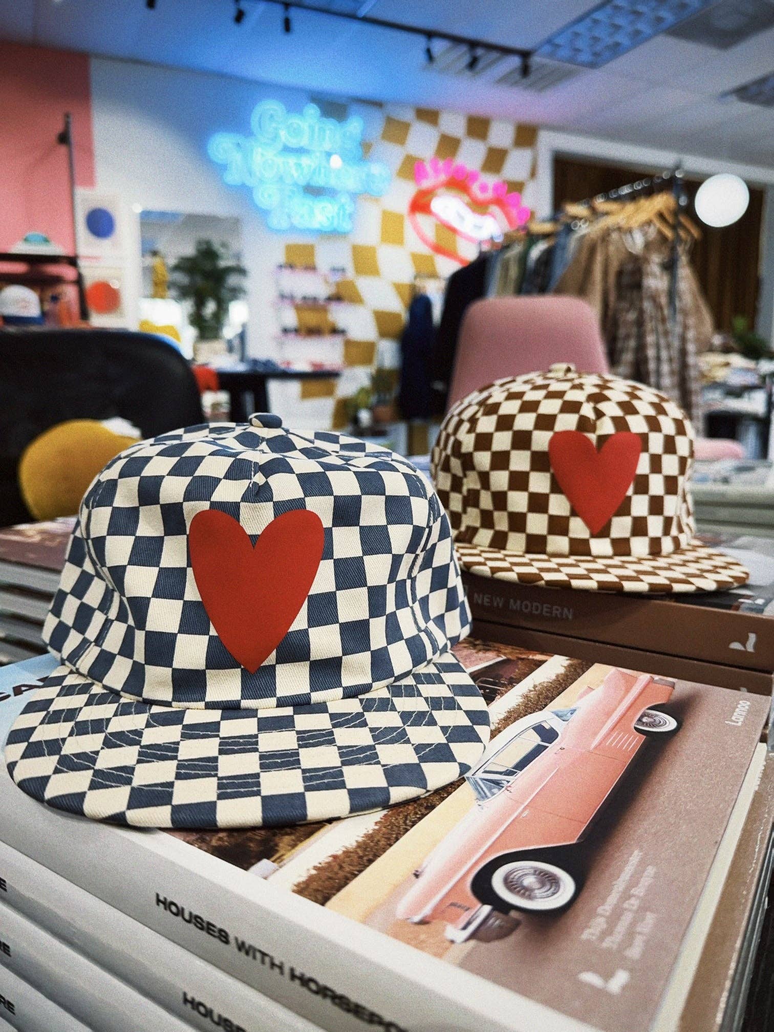 Ascot + Hart - Checkered Heart Hat