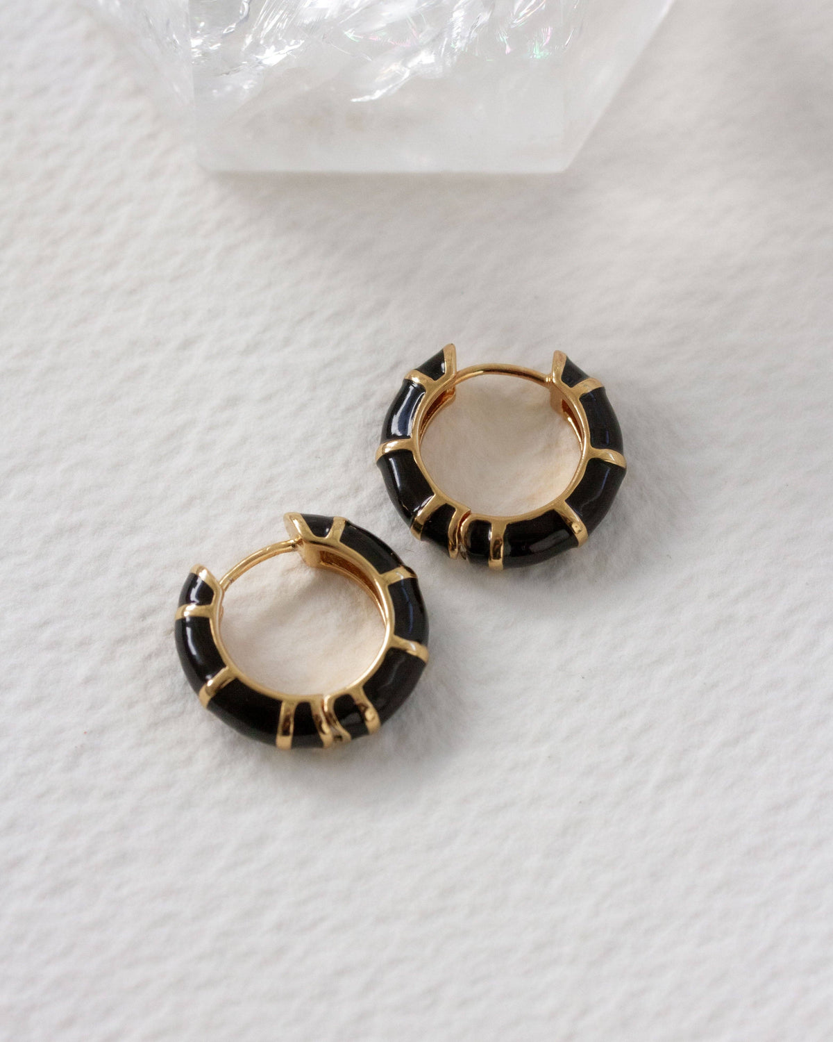 Luna Norte - Night Crescent Charm Huggie Hoops