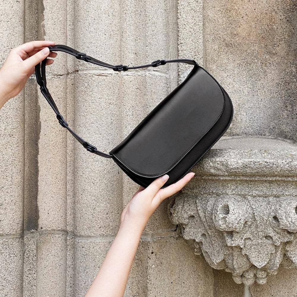 Melie Bianco - Inez Black Recycled Vegan Shoulder Bag