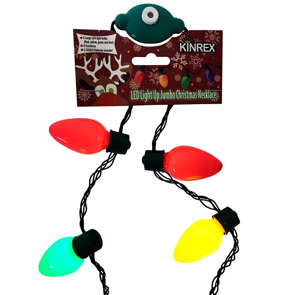 KINREX - Christmas Light Necklace - Light Up Christmas Necklace 35"