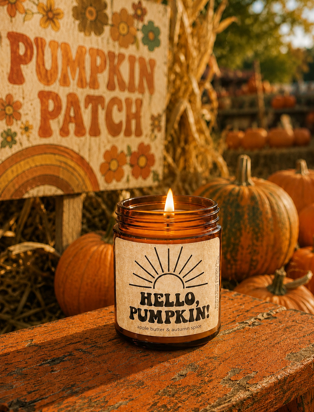 Poppy Rose Candle Co. - Hello Pumpkin! - 8oz coconut wax Fall candle