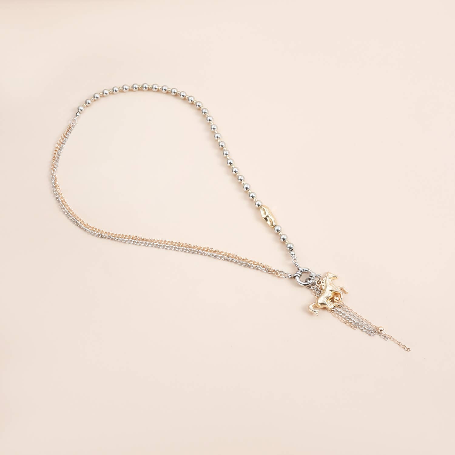 Lyonlee - Equestrian Charm Layered Lariat Necklace
