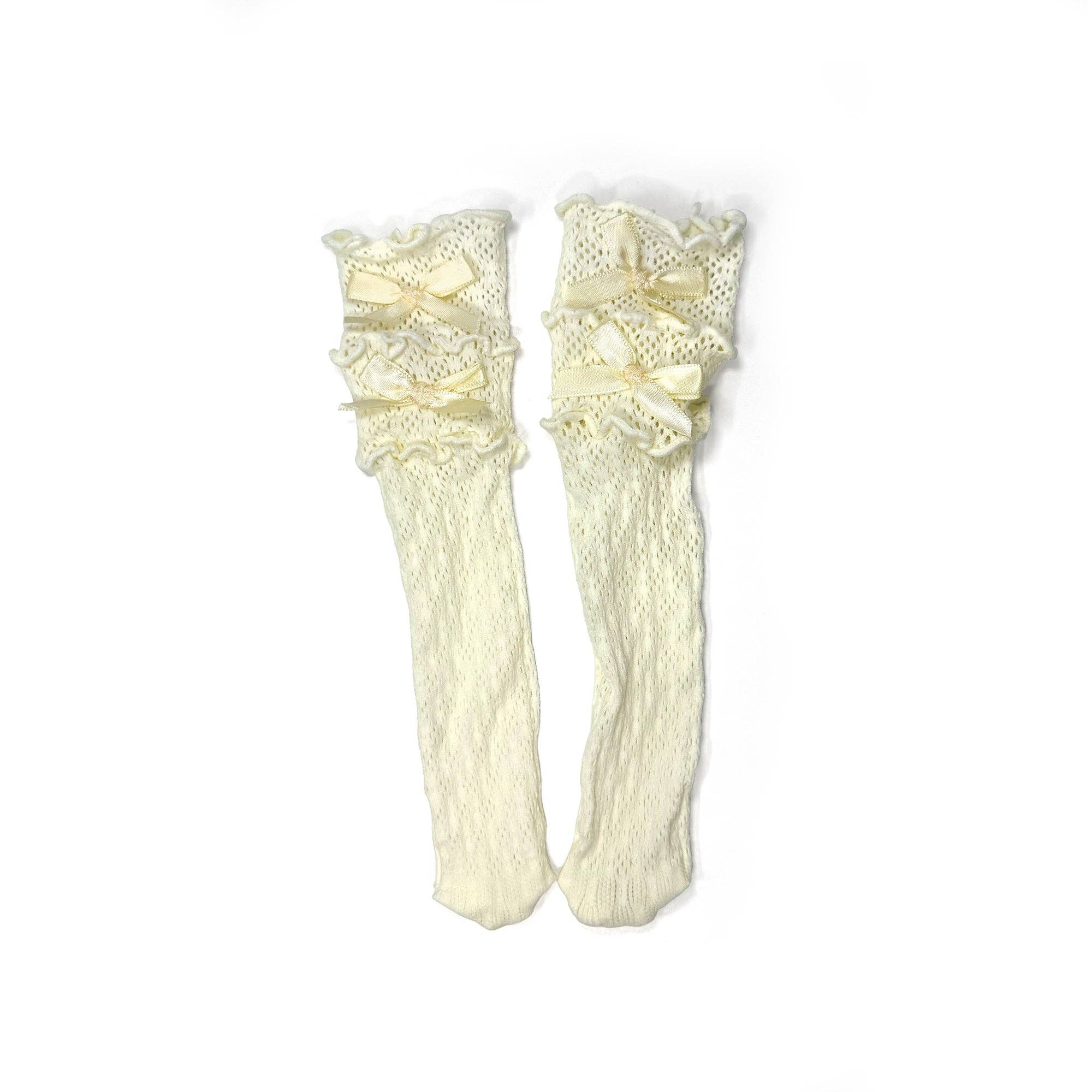 Romantic Stretch Trixie Lace Socks with Bows & Ruffles