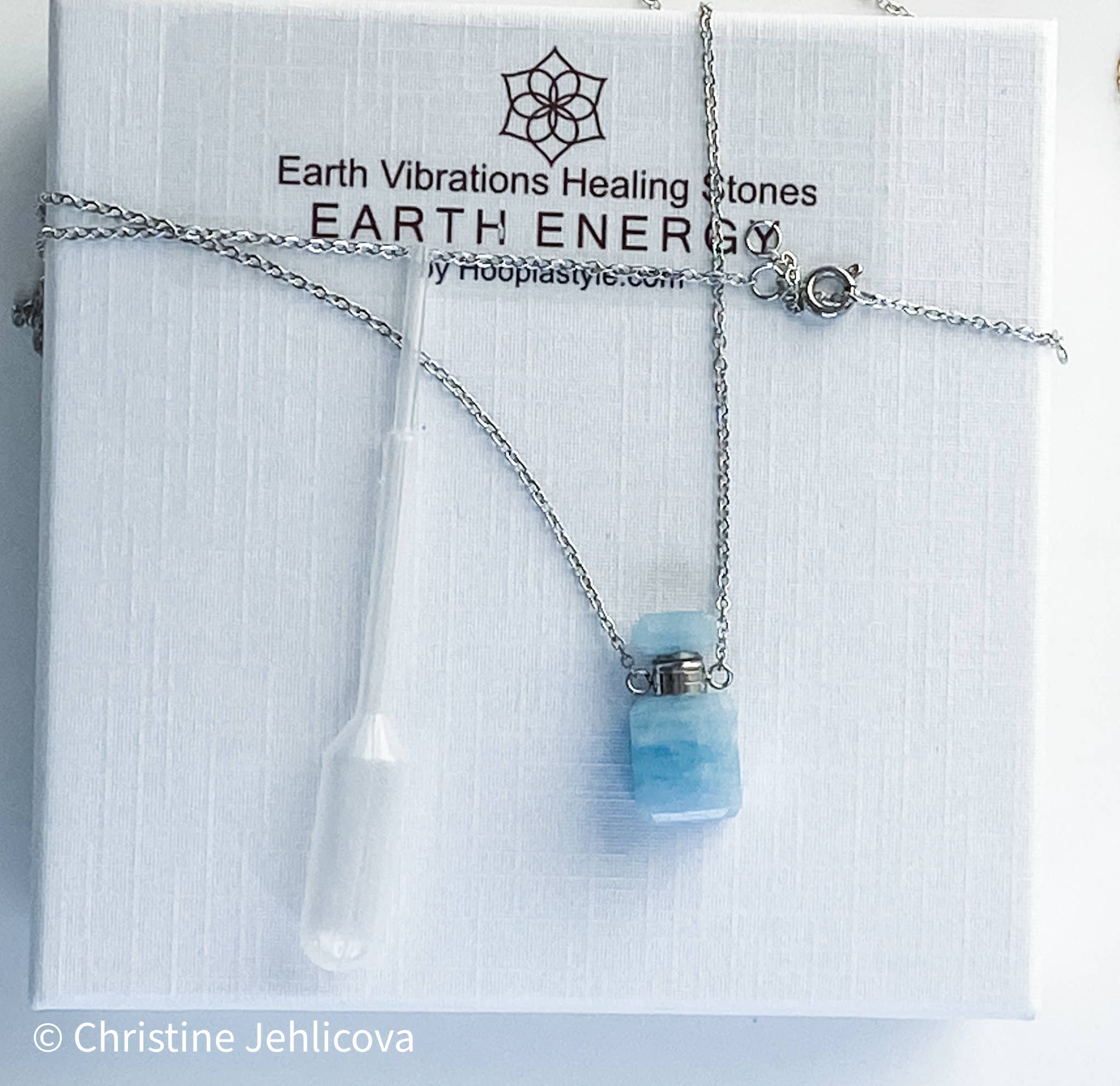 HoopLa - Gemstone Mini Perfume Bottle Crystal Necklace