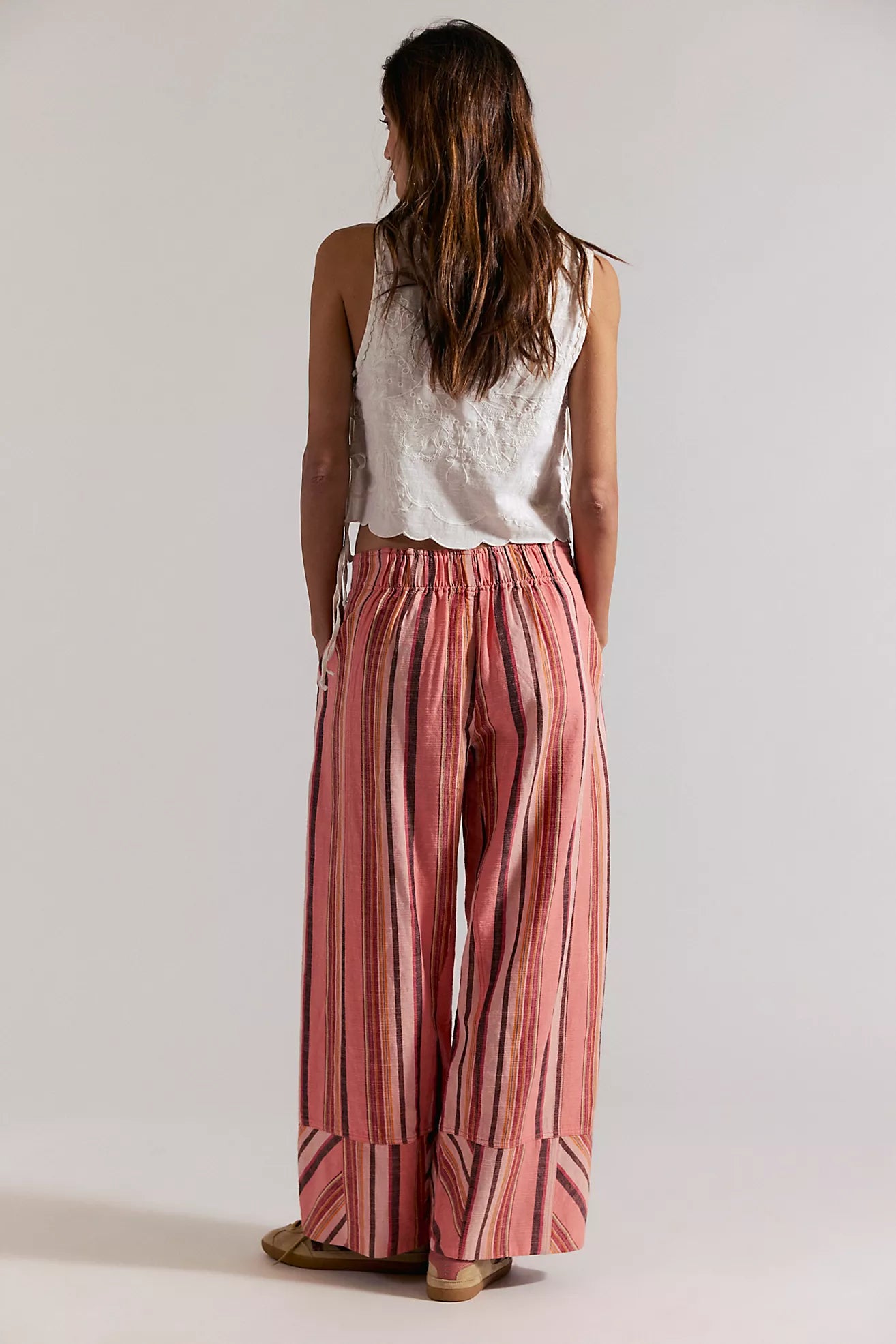 Day's End Linen Striped Pull-On Pants
