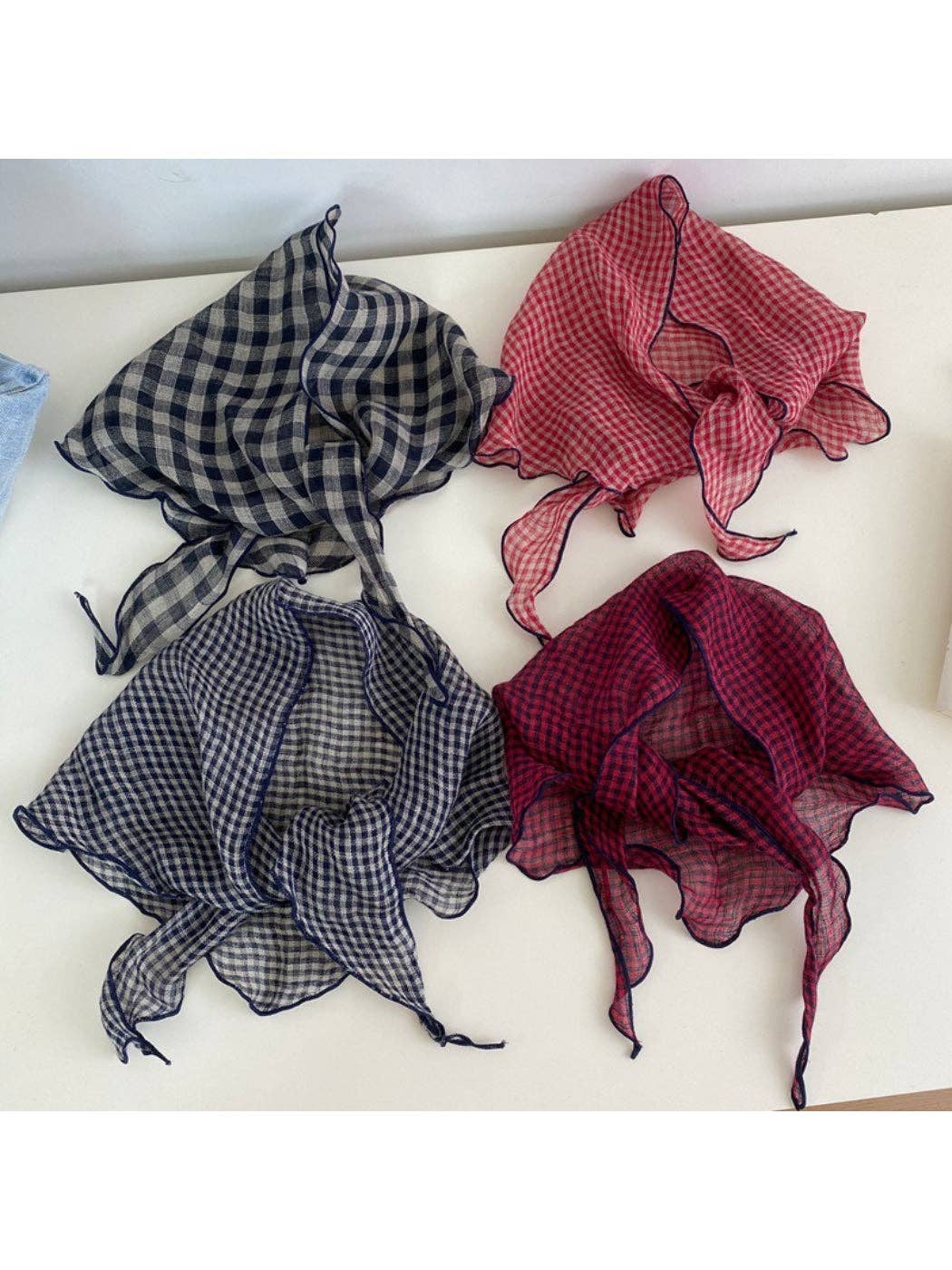 Funkyrel® Atzbranding Limited - Scarvii - Gingham Check Triangle Scarf