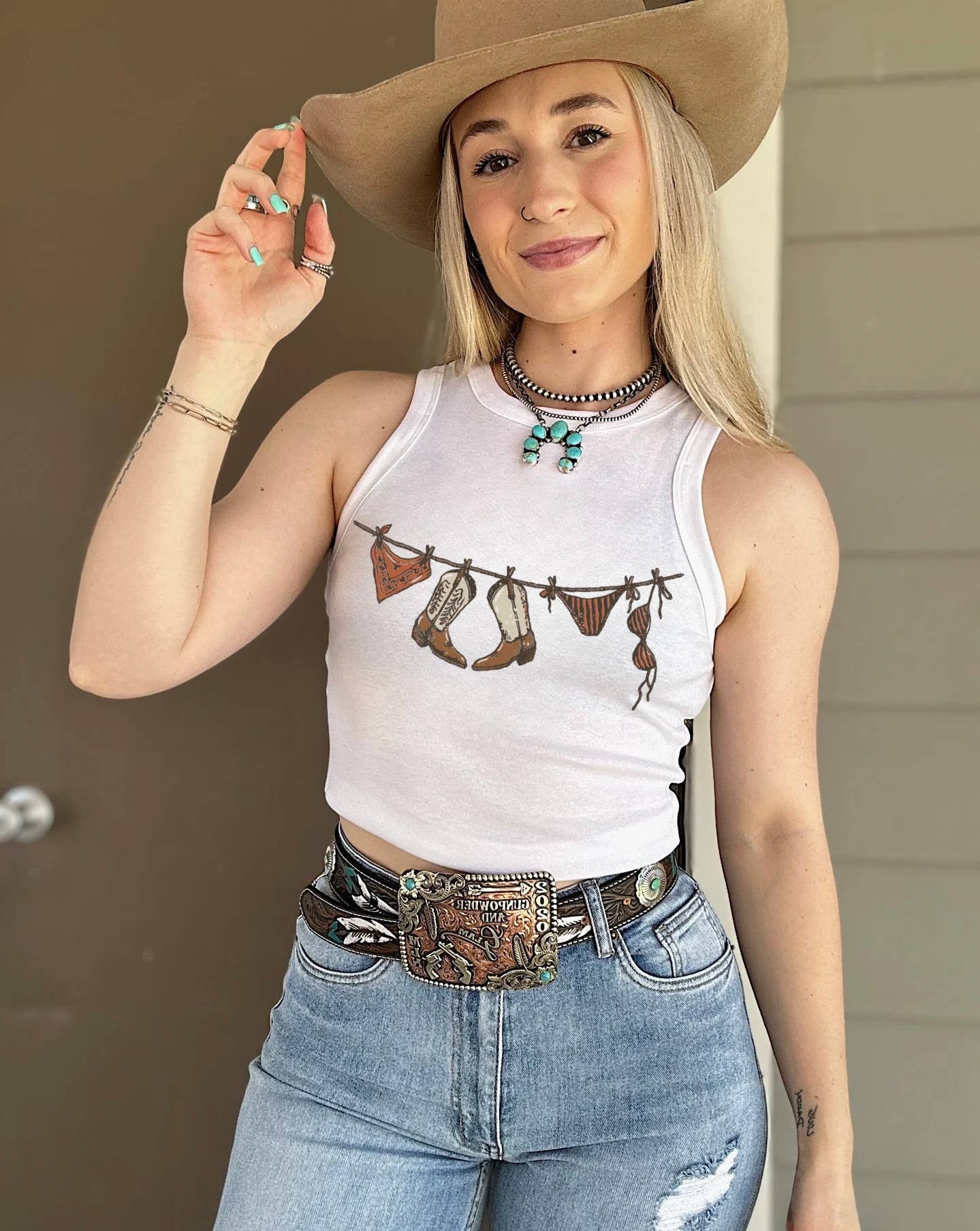 Gunpowder and Glam Boutique - Cowgirl Summer Cropped Tank
