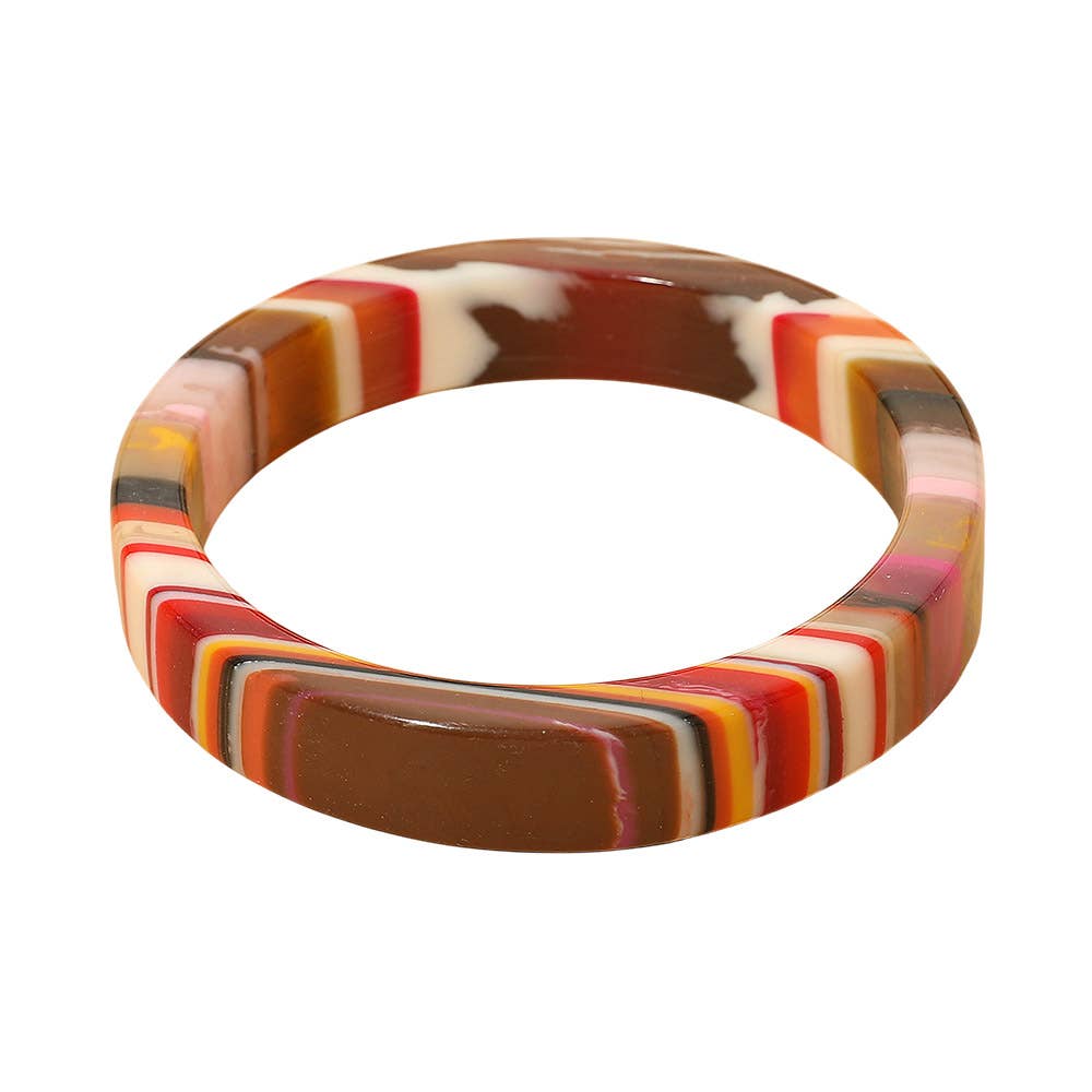 Sensibling Corp. - Geometric Striped Resin Bangle Bracelet