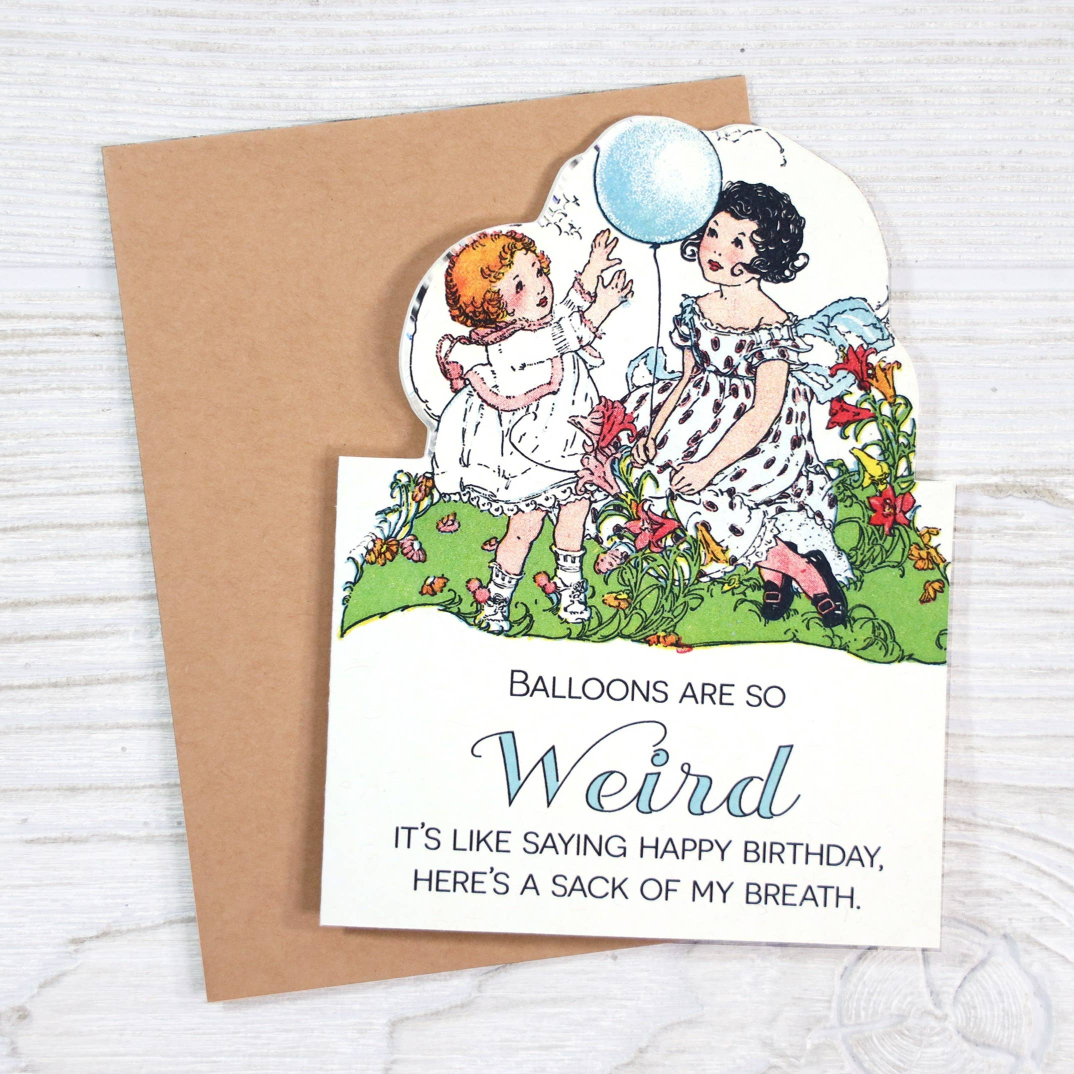 Bad Betty Greeting Co. - Balloons Are So Weird - Funny Vintage Birthday Card