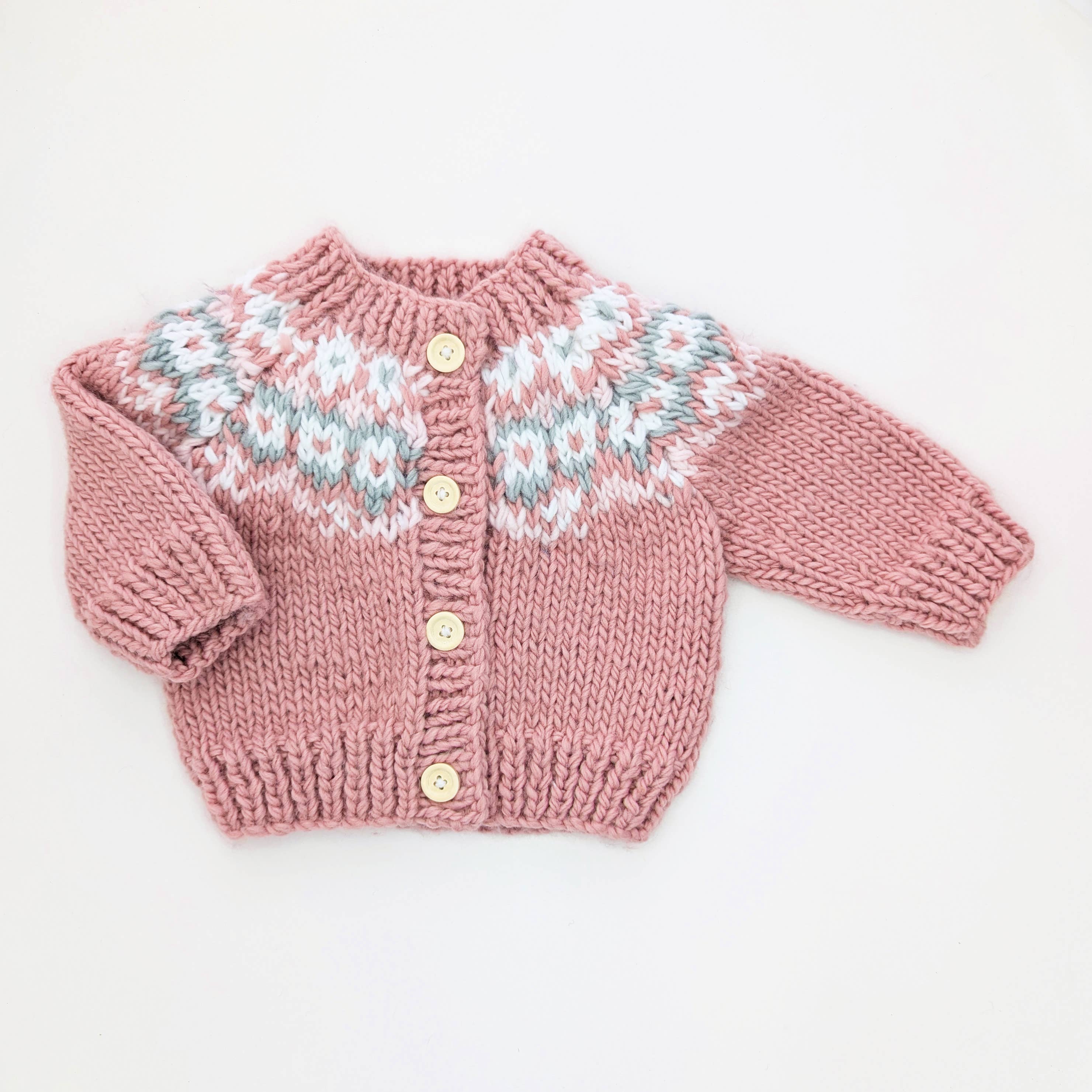 Huggalugs - Fairisle Rosy Cardigan Sweater for Baby & Toddler