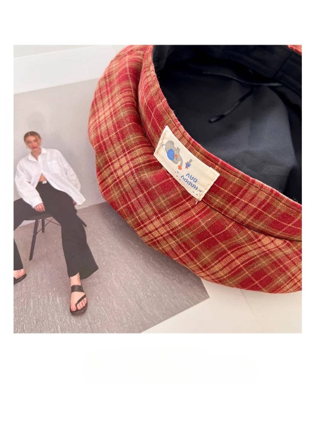 Funkyrel® Atzbranding Limited - Haila - Plaid Patch Casual Beret Hat