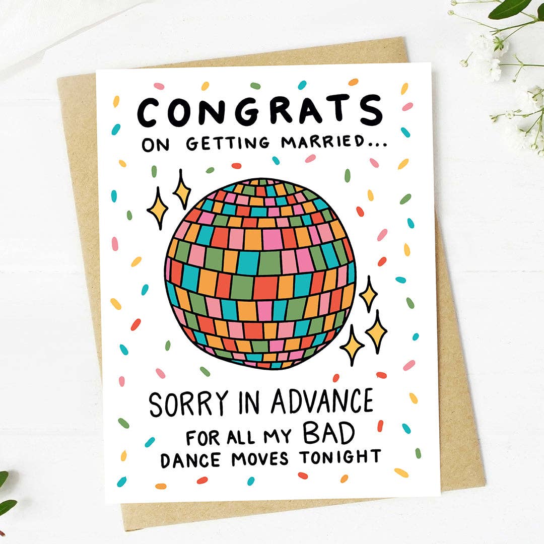 Big Moods - "Sorry in advance for all my bad dance moves" Wedding Card