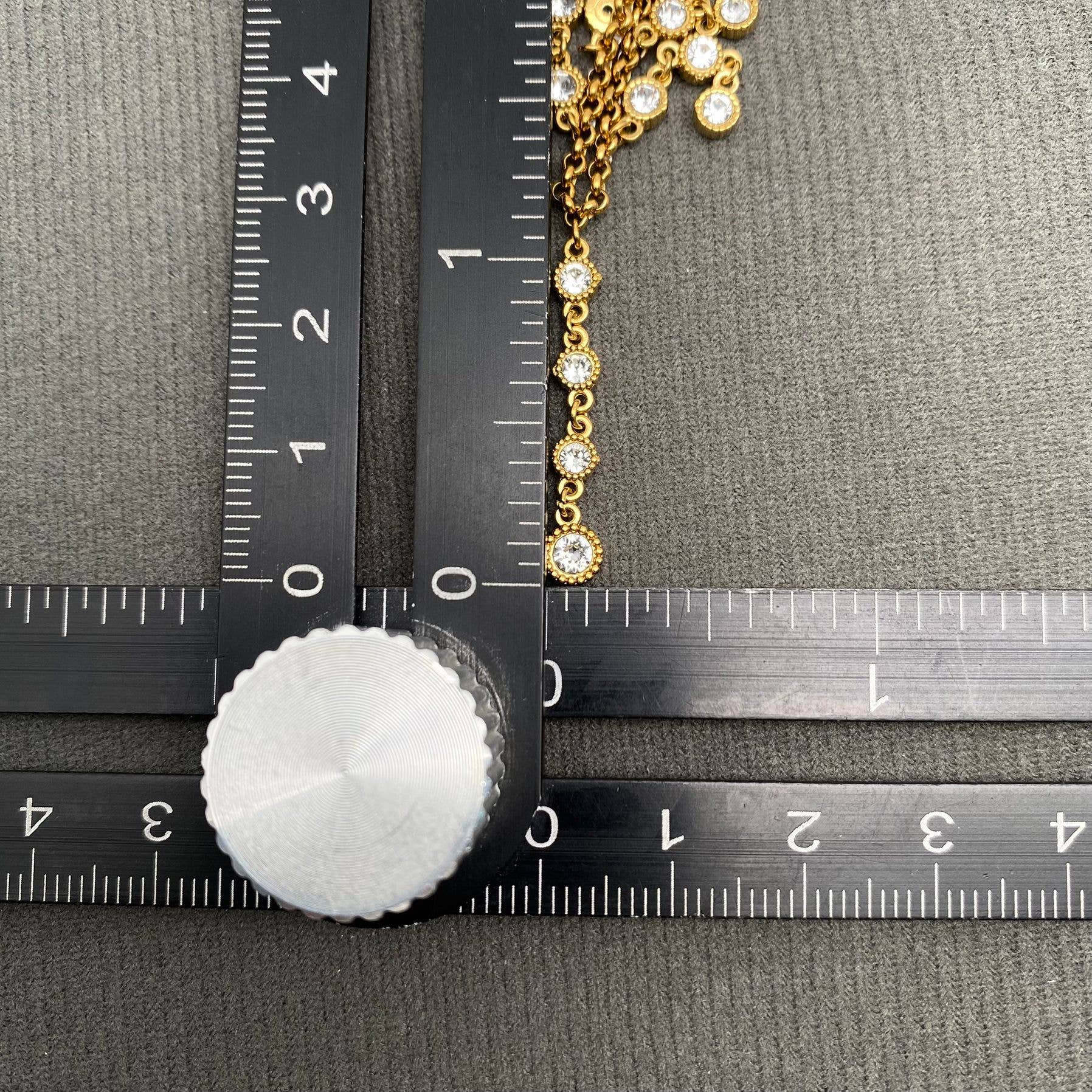 Mio Queena - Zircon Inlaid Tassel 18K Gold Plated S.Steel Necklace - FGS