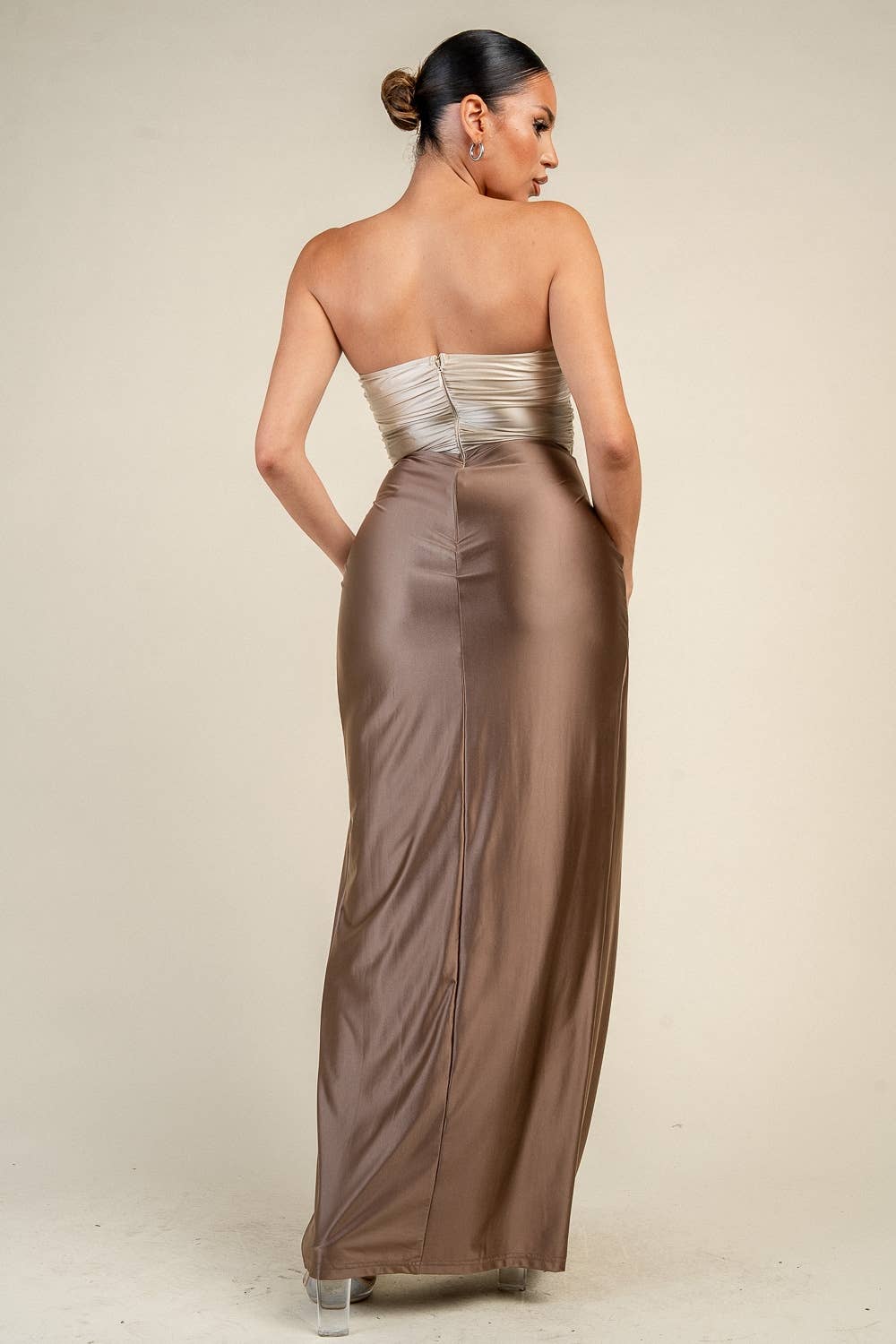PRIVY - YD30310B VENECHIA CONTRAST WAIST CUT OUT MAXI DRESS