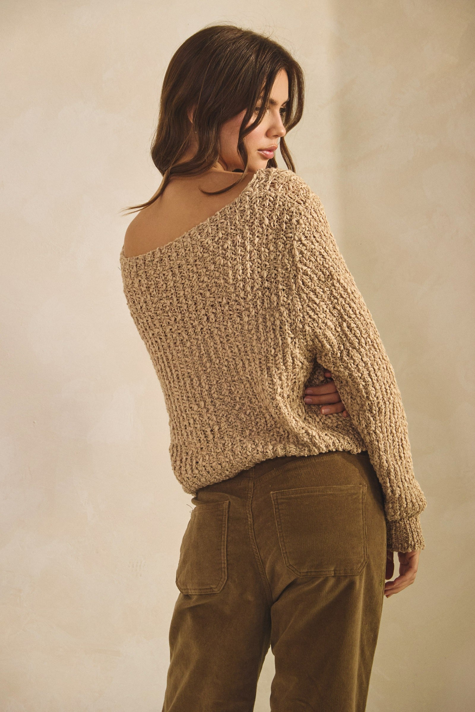 Relaxed Fit Loose Neck Sweater