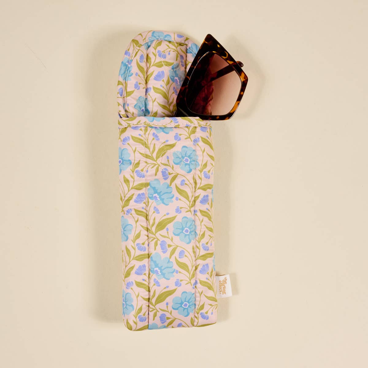 The Darling Effect - Puffy Sunglasses Case–Poppin' Petals Aqua