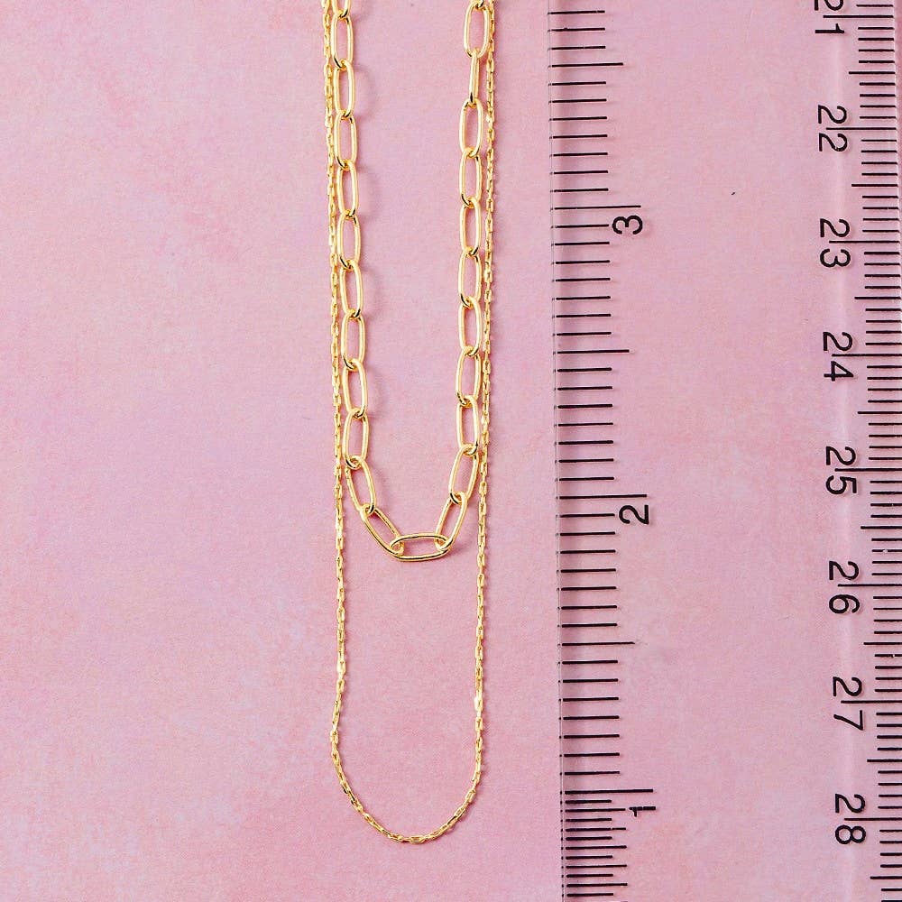 Fame Accessories - Double Layered Chain Necklace