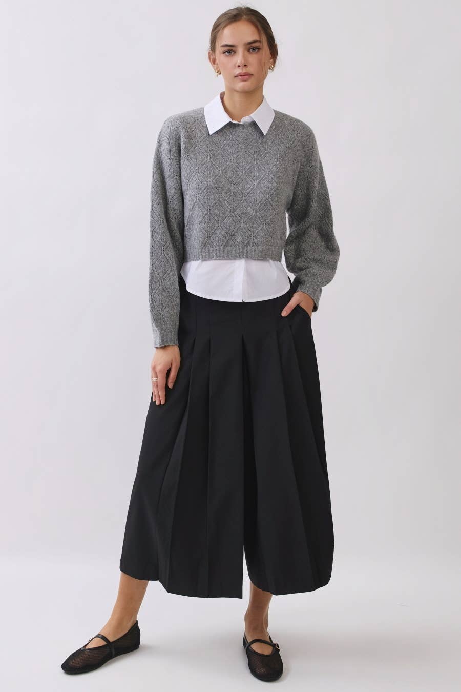 Oddi - Pleated Culotte Pants