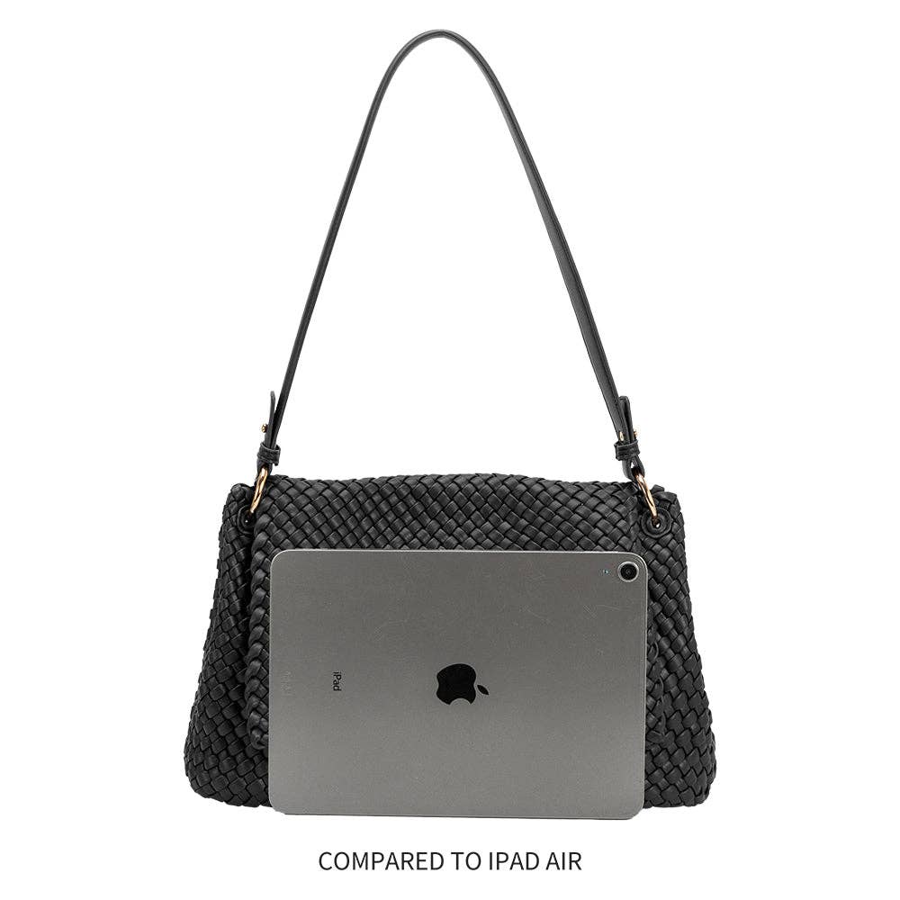 Melie Bianco - Natalia Black Recycled Vegan Shoulder Bag