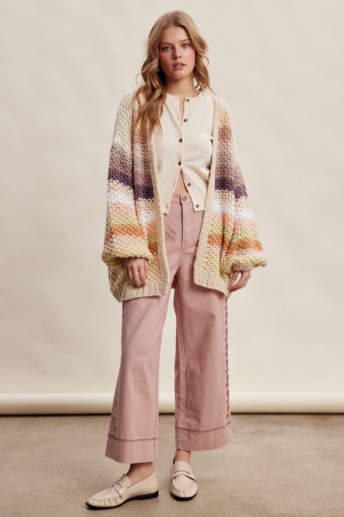 Listicle - Rainbow Hand-Crochet Open Cardigan LSW0620